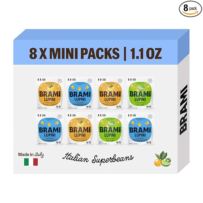 Brami Lupini Beans Snack, Variety | 7g Plant Protein, 0g Net Carbs | Vegan, Vegetarian, Keto, Plant