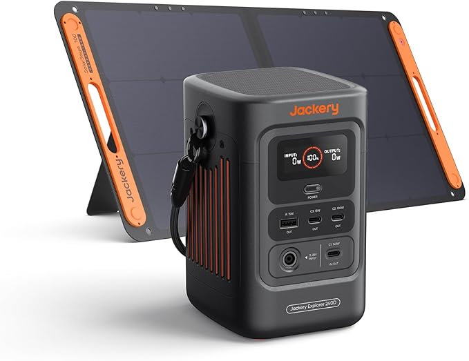 Jackery Explorer 240D Power Bank, 256Wh LiFePO4 Battery Portable Power Station, Charging Cable