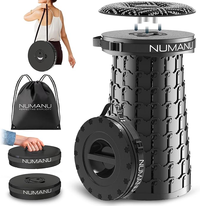 2025 Upgraded XXL 19.7" Collapsible Stool with Cushion & Carry Bag | 1000lbs Max Weight, Heavy Duty