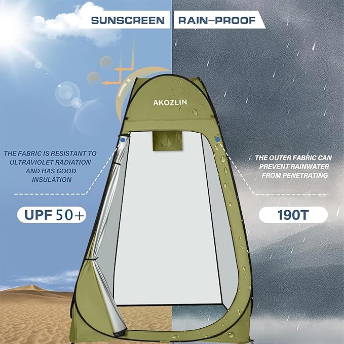 AKOZLIN Portable Pop Up Shower Tent Instant Privacy Dressing Changing Tent Outdoor Shower Room Camp