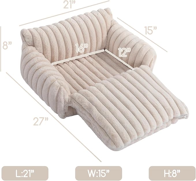 Hollypet Cat Bed Fluffy Plush Mutifuctional Double-Layer Soft Pet Couch Orthopedic Sofa Nest Beds