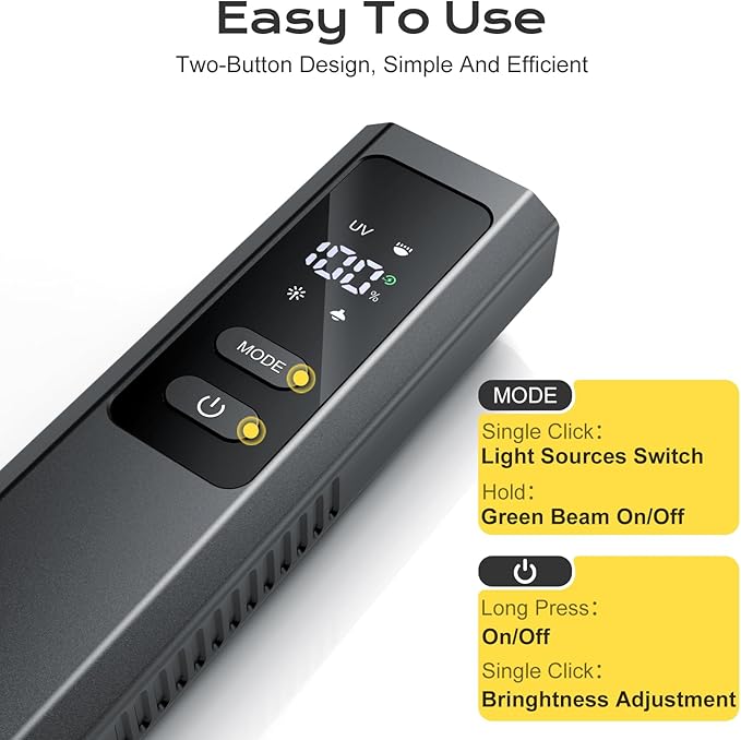 EDC Flashlight 4 in 1 Pocket Magnetic Slim Flat Flashlight High Lumens Work Light with Green Beam &