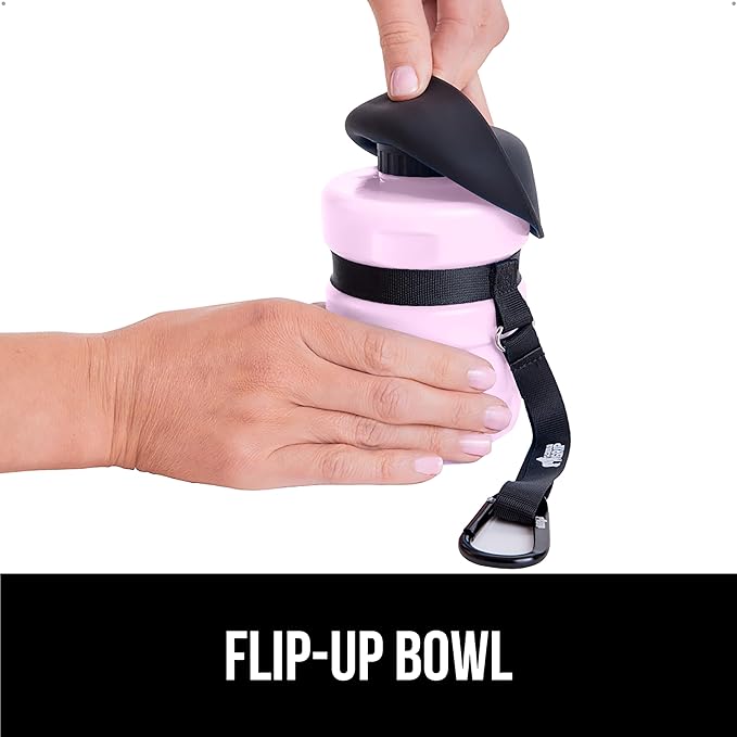 GORILLA GRIP Dog Water Bottle, Portable Water Bowl Dispenser for Dogs, 16 oz Leak Proof Pet Travel