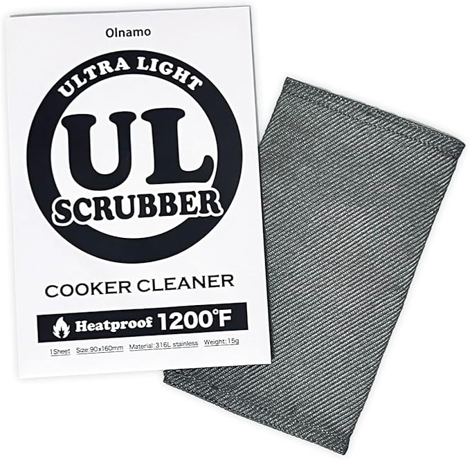 Ultralight 1/2oz Scrubber 316L Stainless Steel Cloth Heat Resistant 1200℉ Ultra-Durability