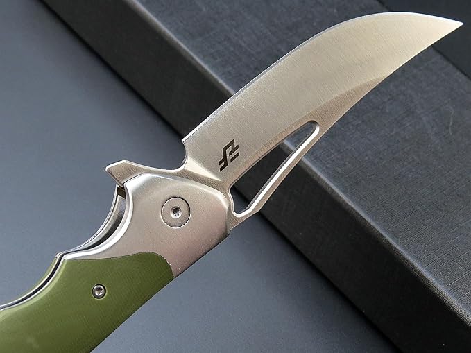 Eafengrow EF7 Folding Knife K110 Steel Blade G10&Stainless Steel Handle EDC Tool Knives for Outdoor