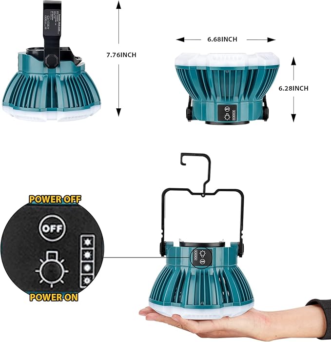 2400LM LED Camping Lantern for Makita 18V LXT Lithium Battery, 24W LED Work Light for Car Repairing