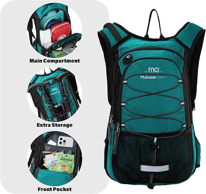 15L Insulated Hydration Backpack Pack with 2L Water Bladder Lightweight Hiking Backpack Bag for