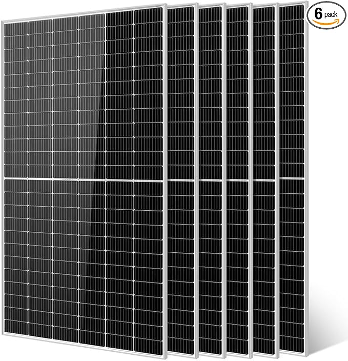 SUNGOLDPOWER 550W Solar Panel 6PCS,Monocrystalline,High Efficiency,IP68 Waterproof for Charging