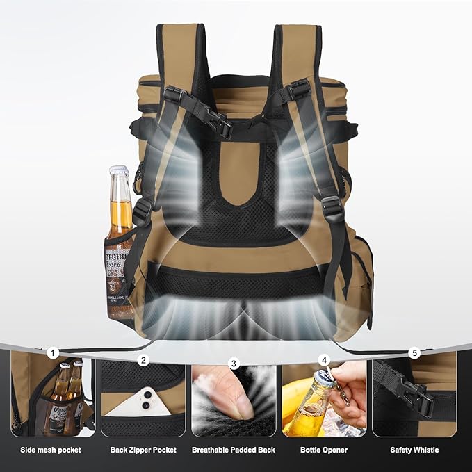 Beach Cooler Backpack for Men 36cans Insulated Backpack Cooler Lunch Bag for Women Camping Hiking