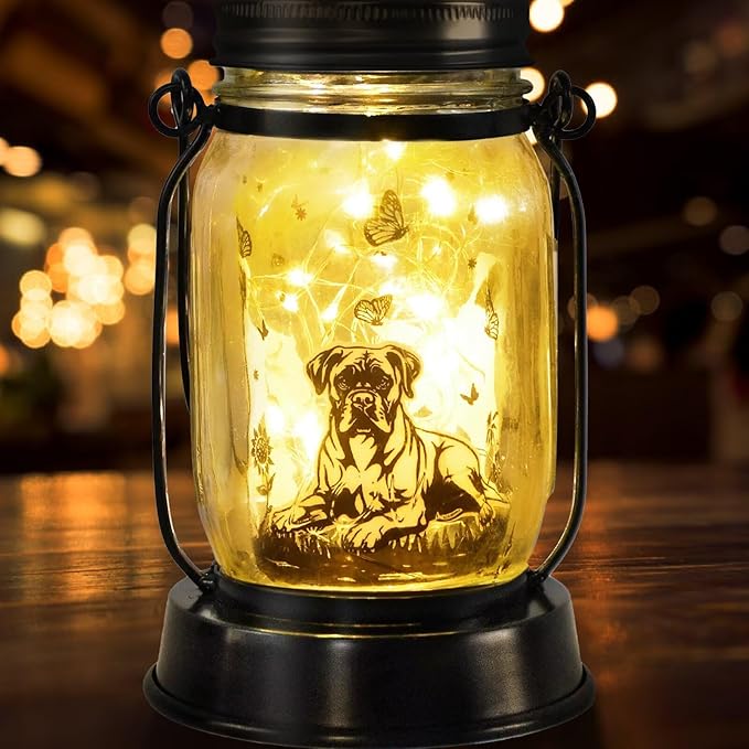 kyoryuger Boxer Dog Gifts for Women/Men Boxer Dog Lovers Solar Lantern Mom Birthday, Mothers Day