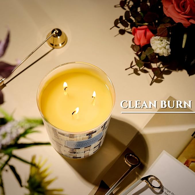 HomeLights Scented Candles for Women & Men, 34oz Candle Jars Aromatherapy 3-Wick Candle, Ideal for