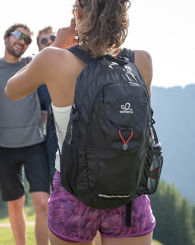 WATERFLY Lightweight Packable Hiking Backpack: 30L Foldable Travel Daypack Ultralight Camping Day
