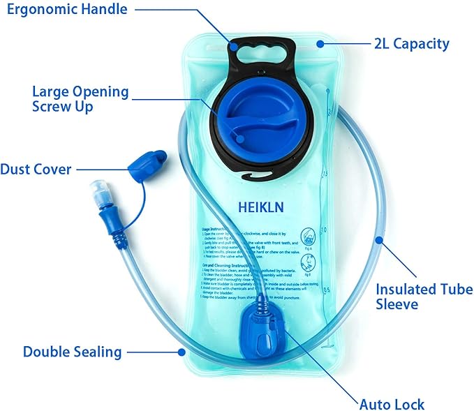 Hydration Bladder 1.5L-2L-3L,Leak Proof Water Reservoir, BPA Free Military Water Storage Bladder