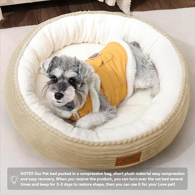 Cat Bed, 23In Dog Beds for Small Dogs, Calming Cat & Dog Beds for Indoor Pets, Pet Beds Comfortable