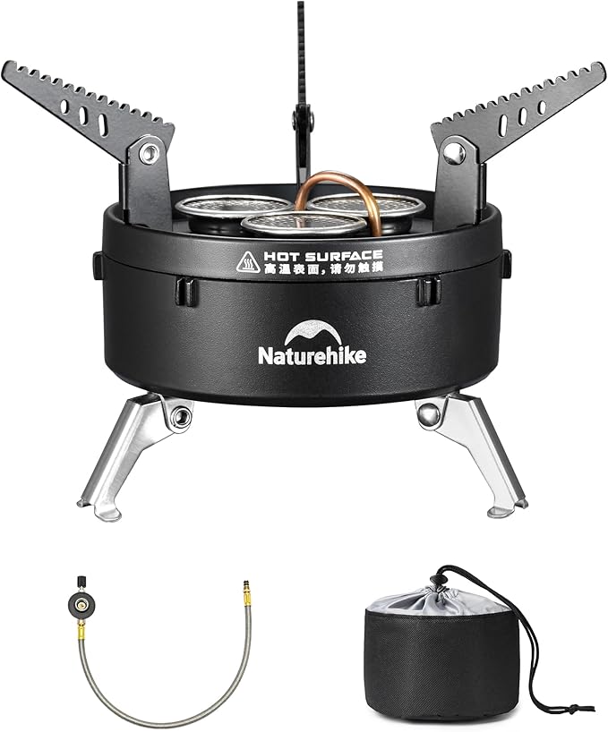 Naturehike Camping Gas Stove for IGT Table, Portable Isobutane Stove with Storage Bag & Foldable