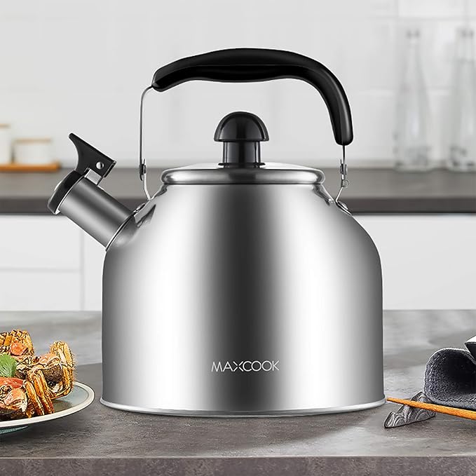 4.2 Quart/4L Stainless Steel Whistling Tea Kettle,Brushed Satin, Suitable to Boiling Water & Tea on