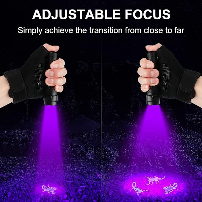 ULTRAFIRE Black Light UV Flashlight, Super Power UV 395-405 nm LED WF-502B Blacklight Flashlights
