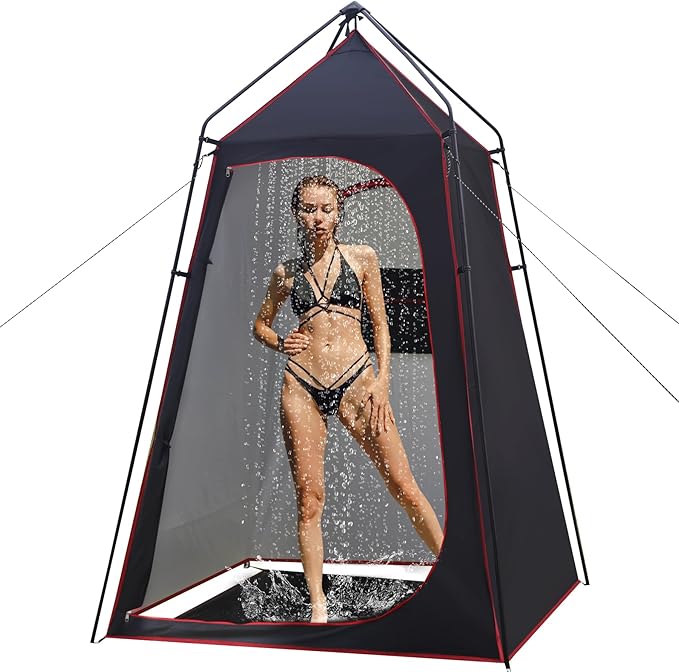Camping Shower Tent, Portable Outdoor Privacy Shelter for Showering & Changing, 7.2 FT Easy-Setup