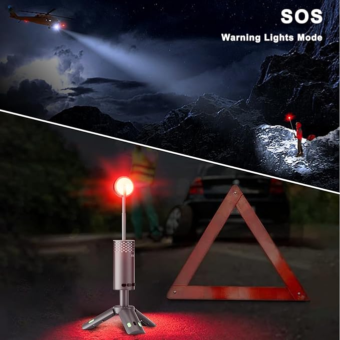 Camping Lights Rechargeable, Detachable Camping Lantern with Stand, Telescopic Waterproof Camp