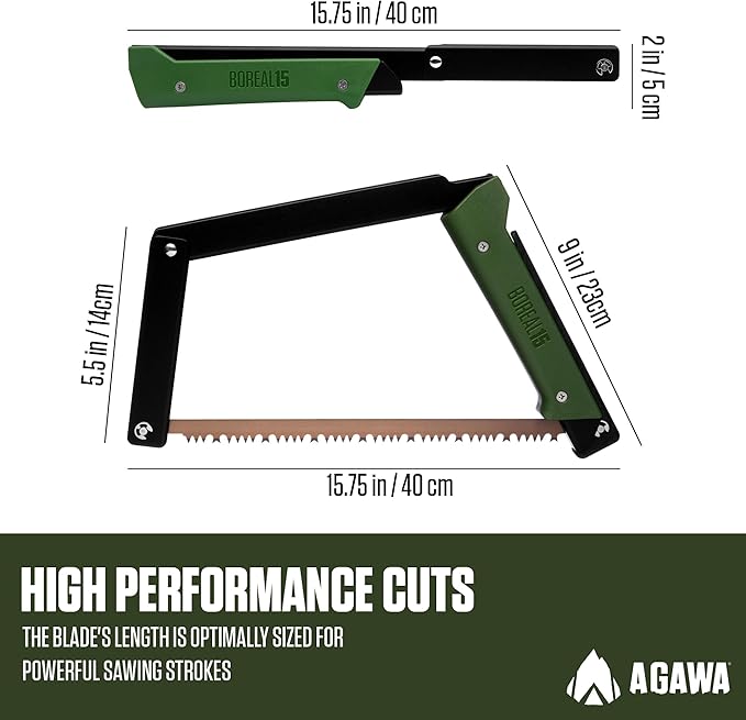 AGAWA - BOREAL15 Tripper Kit - Includes 15" Folding Saw, Nylon Carrying Case, 15" All-Purpose & 15"