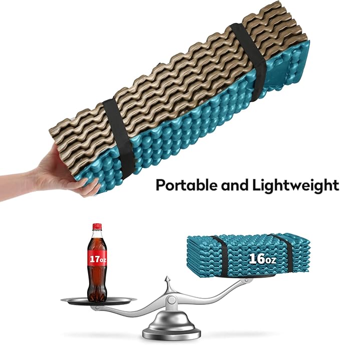 Foam Camping Pads for Hiking, Ultralight Closed Cell Mattress, Waterproof Soft Mat for Adults, Wide