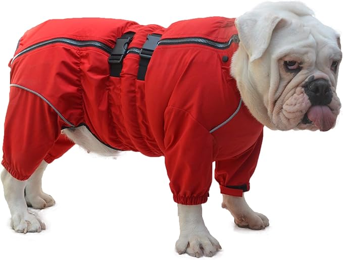 Dogs Waterproof Jacket, Lightweight Waterproof Jacket Reflective Safety Dog Raincoat Windproof