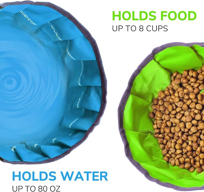 LumoLeaf Collapsible Dog Travel Bowl, 2 Packs Large 68oz/80oz Lightweight Foldable Bowl, Water and