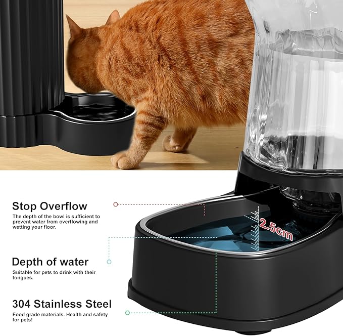 Gardner Pet Automatic Dog Water Dispenser Gravity Stainless Steel Water Waterer Feeder, 100%