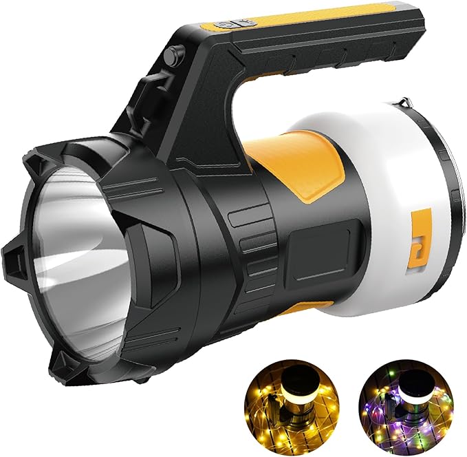 Camping Lantern Rechargeable, LED Flashlight Spotlight Lantern, Waterproof Lantern Flashlight for
