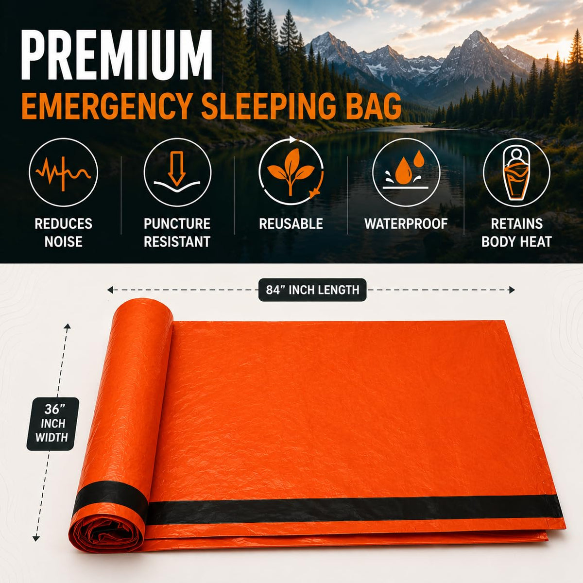 NovaMedic NM-3673P Emergency Sleeping Bag Parent ASIN (Pack of 5)