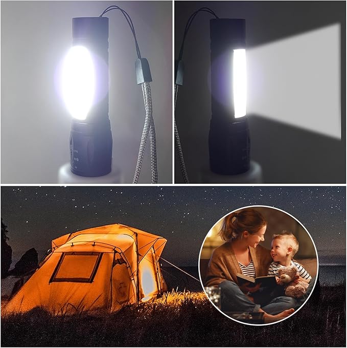 5 Pack Mini Small Pocket LED Flashlight USB-C Rechargeable High Lumens Bright Powerful EDC Flash