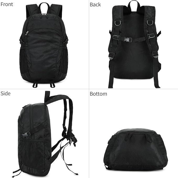 Small Hiking Daypack,15L Water-Resistant Hiking Backpack Packable Lightweight Travel Day Pack for