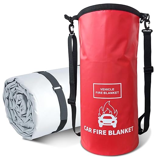 Vehicle Fire Blanket, Emergency Fire Extinguisher Blanket for Car,Survival Safety Fire Blanket for