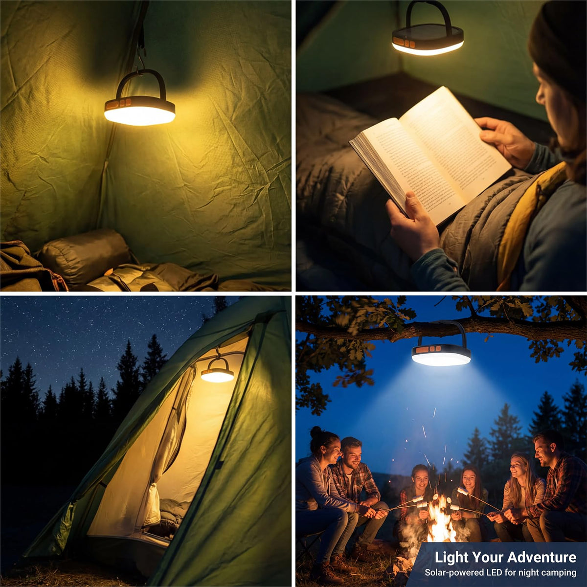 SAMUUN Camping Lantern - 5000mAh, 2000 Lumens, Solar, Rechargeable, IP65 - product view 6