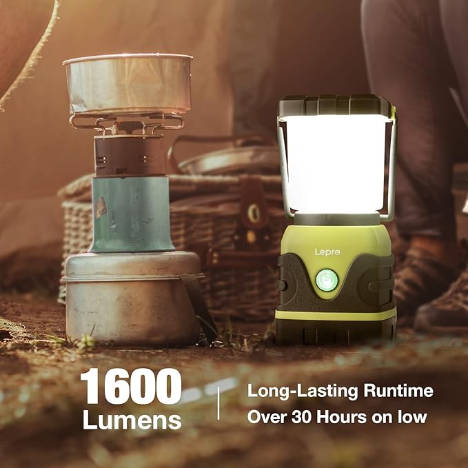 Lepro 1300LM LED Camping Lantern Rechargeable, 4 Light Modes, 3600mAh Power Bank, IPX4 Waterproof