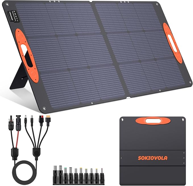 N-Type 16BB 110W Portable Solar Panel for EF/Jackery/Bluetti/Anker Power Station, 25% High