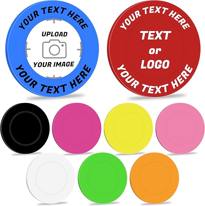 100 Custom Poker Chips,Personalized Image/Text/Logo on a Chip,Good for Bar Tokens,Golf Ball
