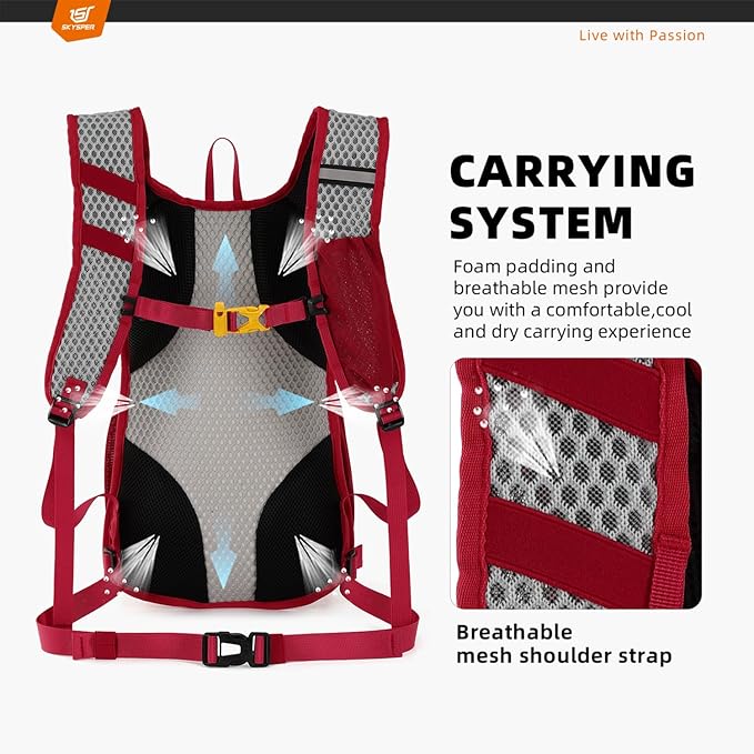 SKYSPER Small Hiking Backpack - 15L Travel Daypack Lightweight Bag Water Resistant Hiking Backpacks