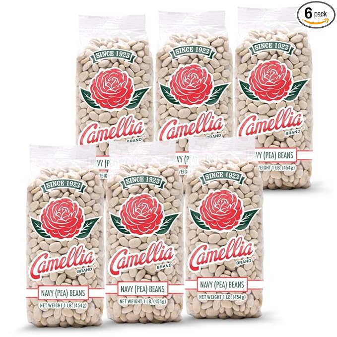 Camellia Brand Dried Navy (Pea) Beans ??Premium White Beans for Southern-Style Baked Beans, Soups