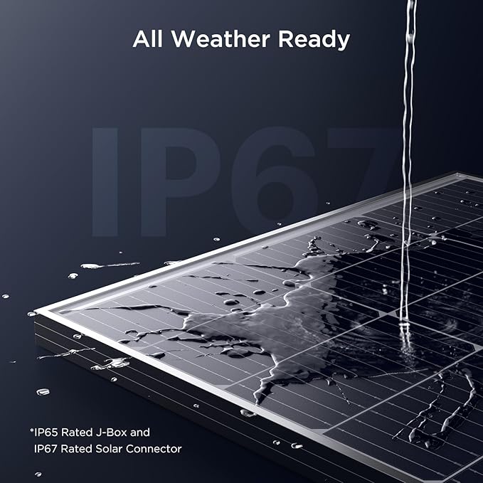 12V 100W Solar Panel,100 Watt Solar Panel with High-Output Design,High Efficiency Monocrystalline