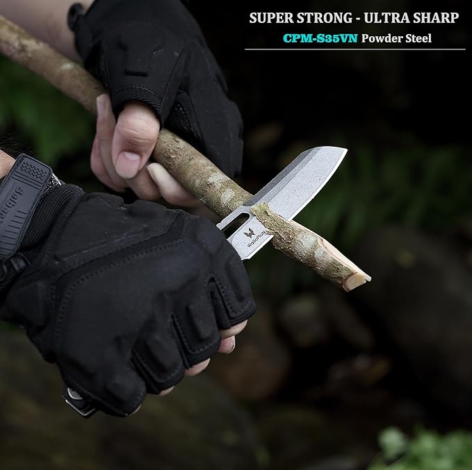 Camping Folding Knife - S35VN Powder Steel G10 Handle Comfortable Grip - Great for Cutting Hunting