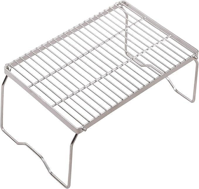 REDCAMP 13.6" Small Folding Campfire Grill, 304 Stainless Steel Firepit Grill Grate, Heavy Duty