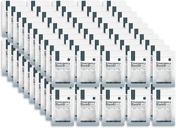 Altland 100 Pack of Emergency Blankets - Bulk Heat Reflective Blankets for Winter Survival Kits