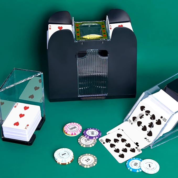 Aoriher Blackjack Game Combo Set Including Blackjack 6 Deck Automatic Card Shuffler 6 Shoe and 6