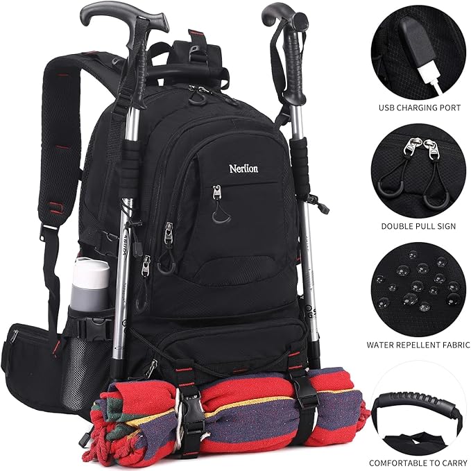 Nerlion 40L Hiking Backpack Travel Backpack for Men Women Camping Waterproof Outdoor Hiking Daypack