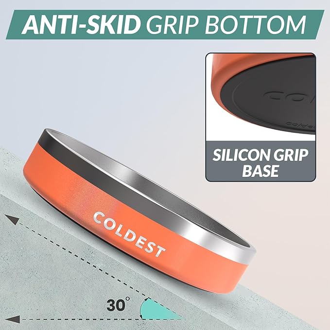 Coldest Dog Bowl - Anti Rust Metal, Non Slip, 3 Layers Insulated Stainless Steel Dog Bowls - Spill