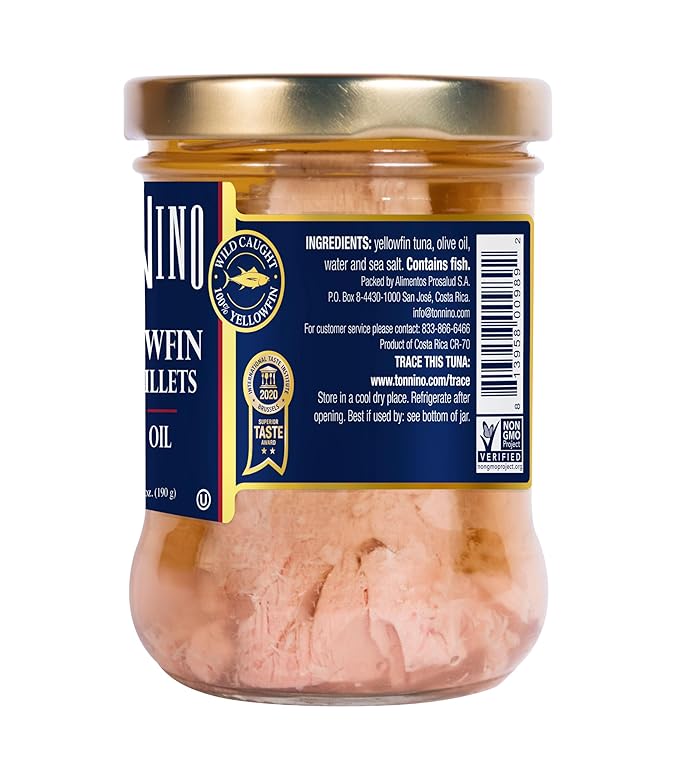 Tonnino Yellowfin Tuna Fish Premium - Olive Oil ??Pack of 6 ??Alternative to Salmon ??Protein