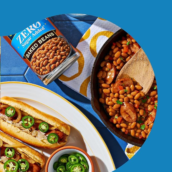 BUSH'S BEST 15.8 oz Canned Zero Sugar Baked Beans, Source Of Plant Based Protein and Fiber, Low