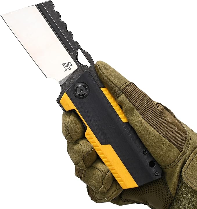 Sitivien ST155 Folding Knife,Sandvik 14C28N Steel Blade,G10 Handle EDC Tool Knife Pocket Knife for