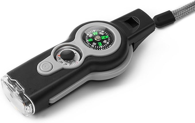 Emergency Survival Function Whistle, Outdoor Multifunctional Tool Safety Whistle with Lanyard